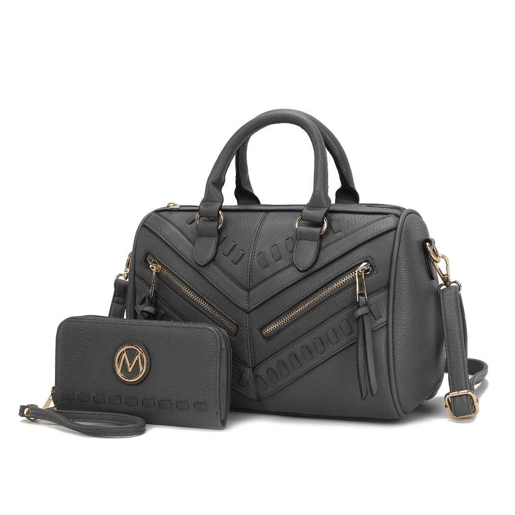 Lara Vegan Leather Women’s Satchel with Wallet by Mia K: Red